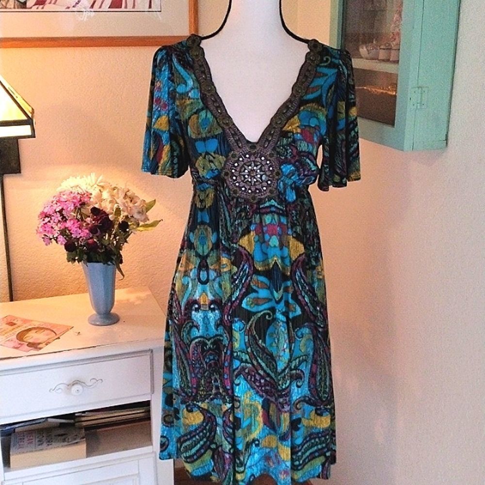 Mon Ami Soft Knit Embellished Dress